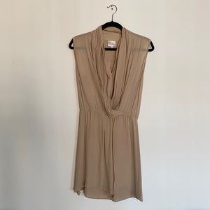 Parker silk nude crossover dress - size S